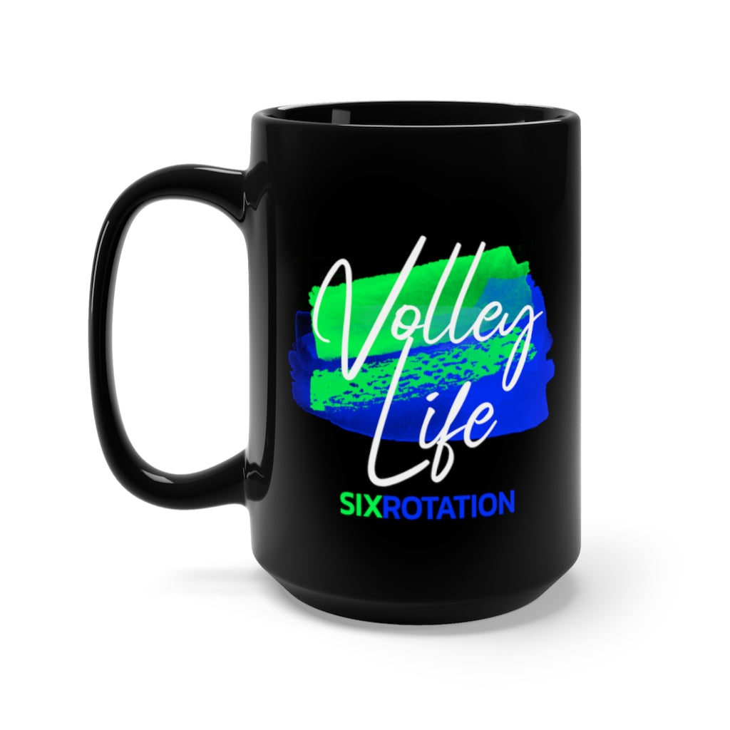 Six Rotation Volley Life Sea Black Mug 15oz