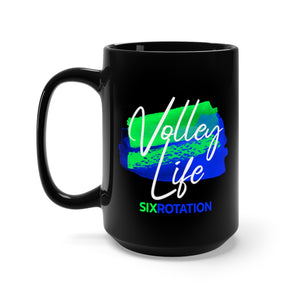 Six Rotation Volley Life Sea Black Mug 15oz