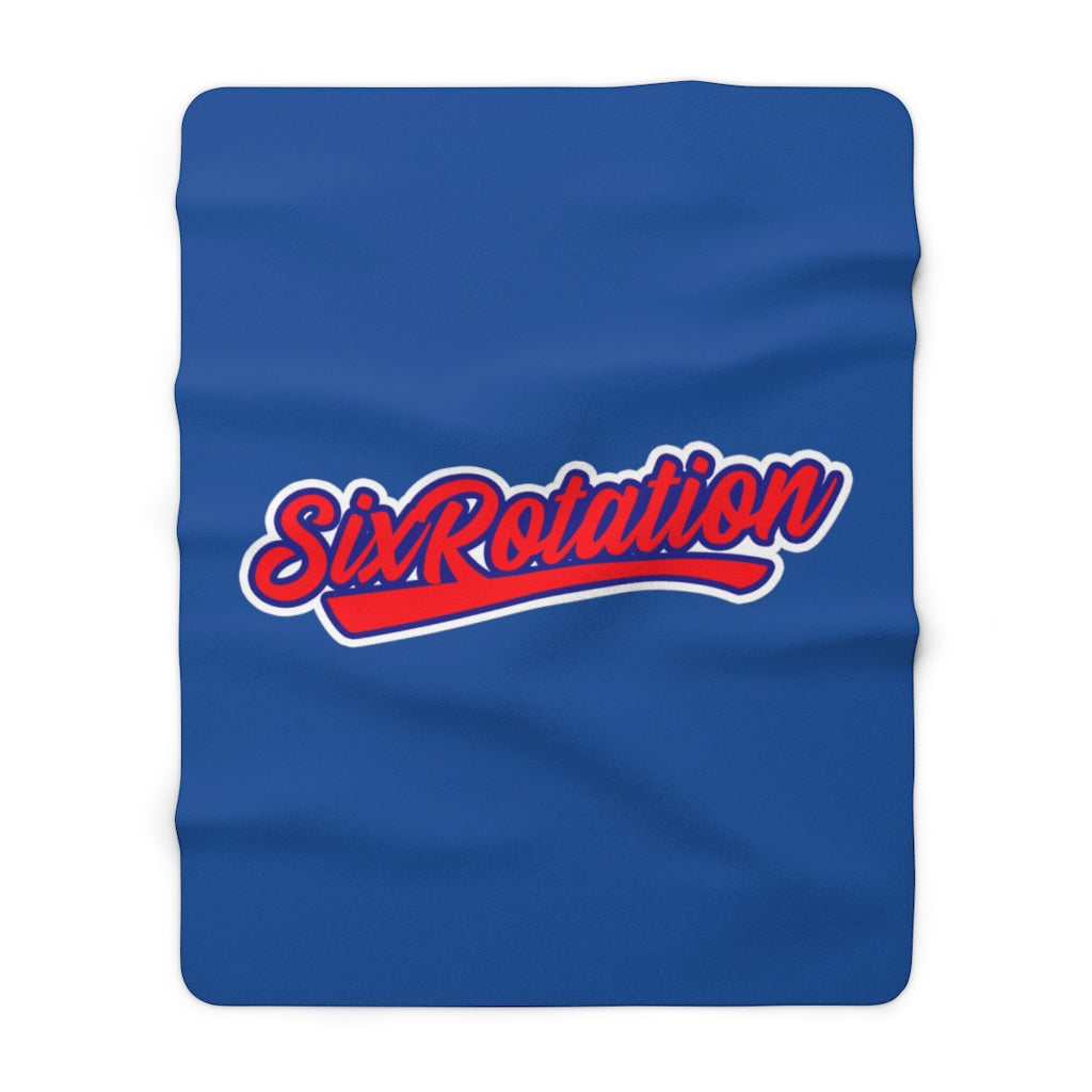 Six Rotation Script Sherpa Fleece Blanket