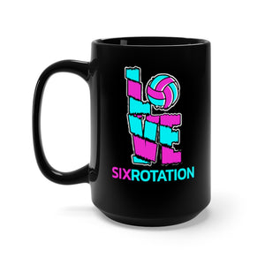 Six Rotation Volley Love Gwen Black Mug 15oz