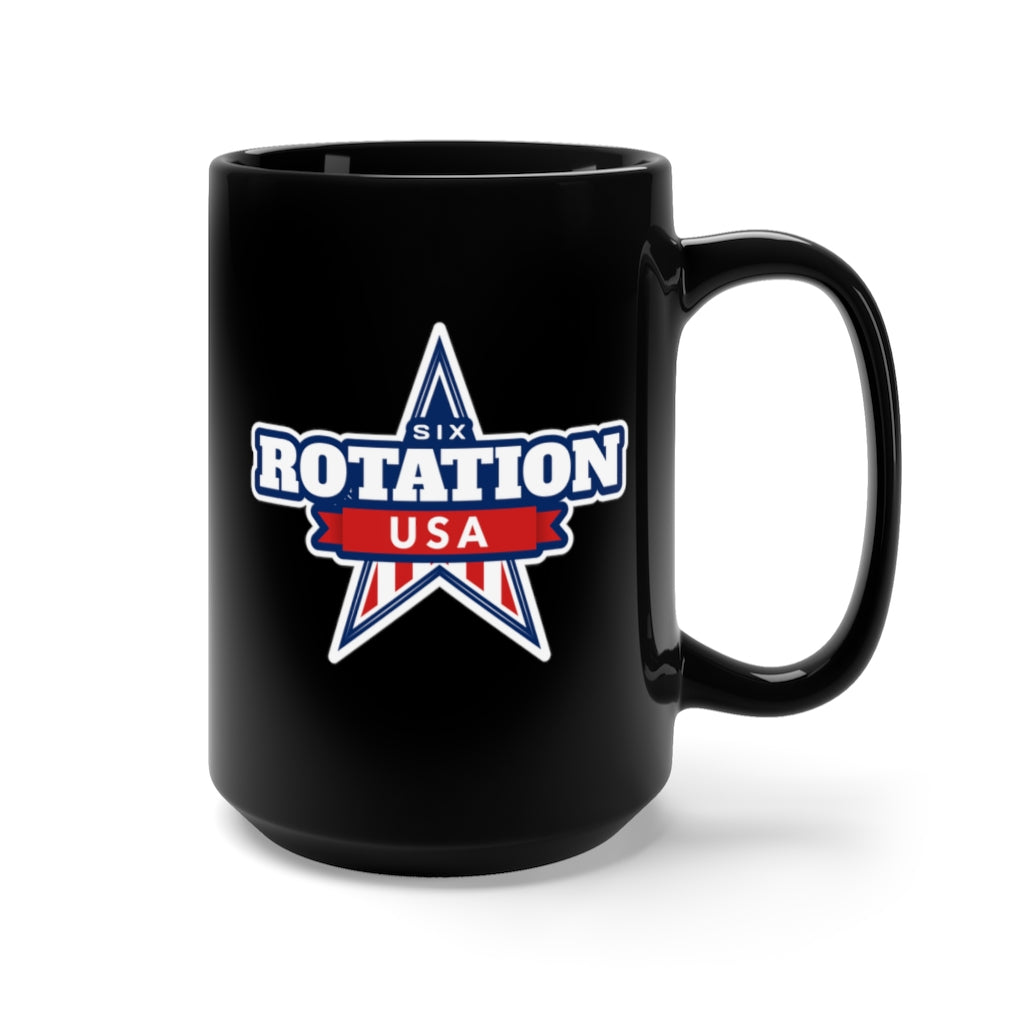 Six Rotation Patriot Black Mug 15oz