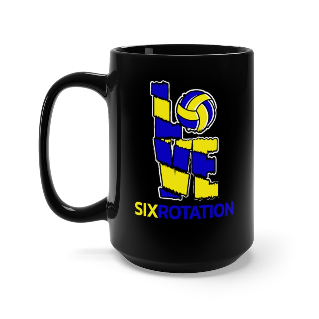 Six Rotation Volley Love Wolverine Black Mug 15oz