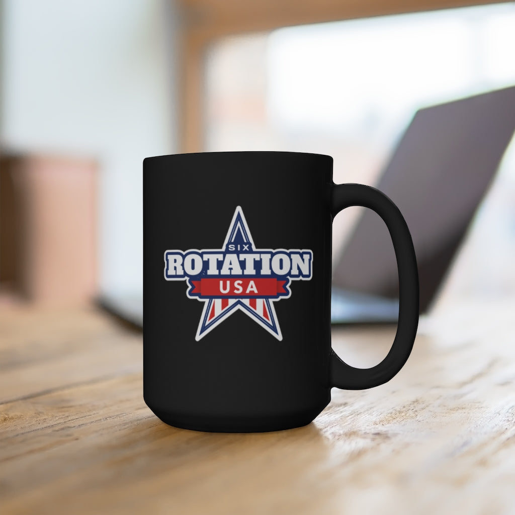 Six Rotation Patriot Black Mug 15oz