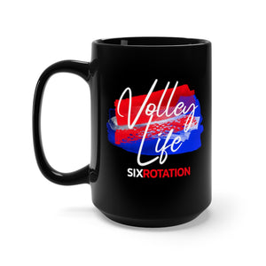 Six Rotation Volley Life USA Black Mug 15oz