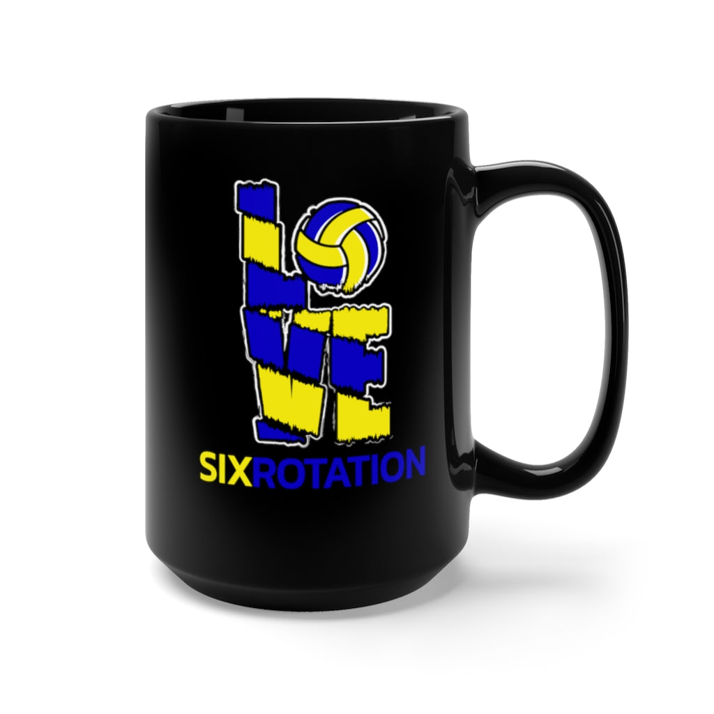 Six Rotation Volley Love Wolverine Black Mug 15oz