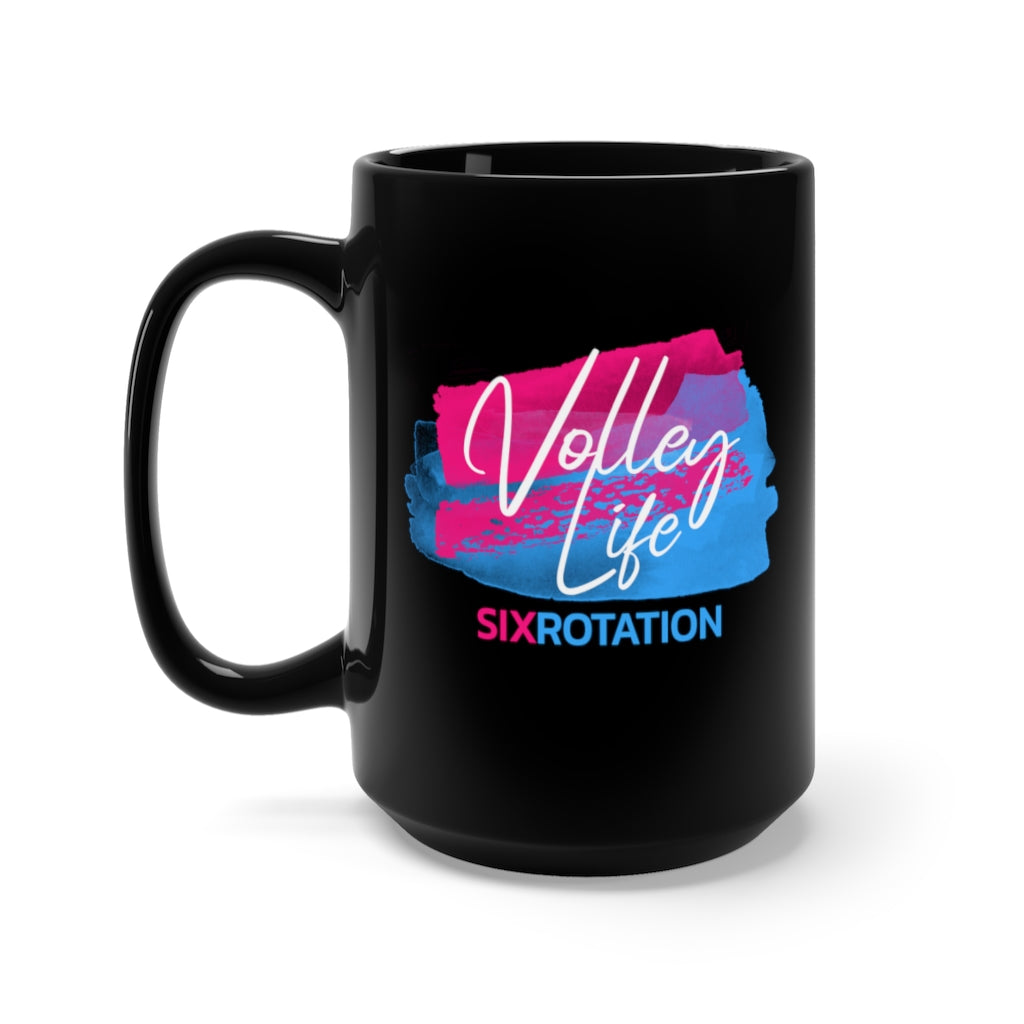 Six Rotation Volley Life Cotton Candy Black Mug 15oz