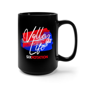 Six Rotation Volley Life USA Black Mug 15oz