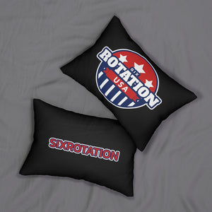 Six Rotation Stars and Stripes Spun Polyester Lumbar Pillow