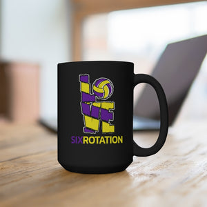 Six Rotation Volley Love LS Black Mug 15oz