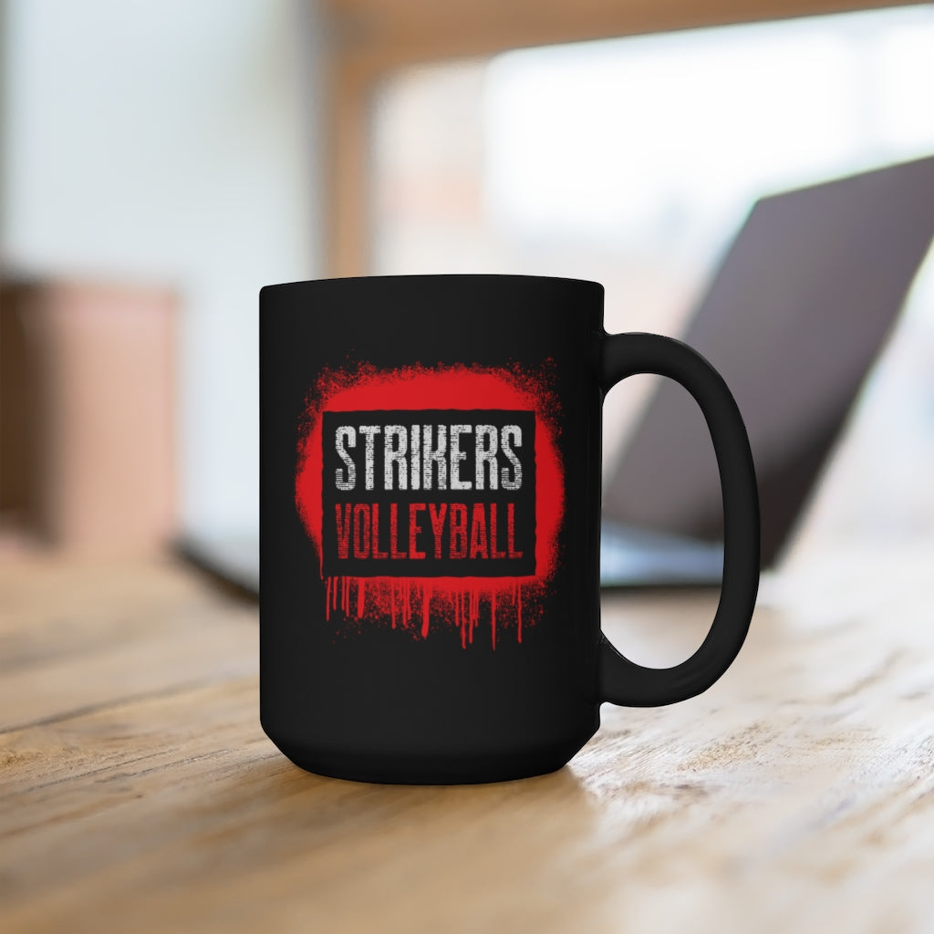 Strikers Stencil Black Mug 15oz