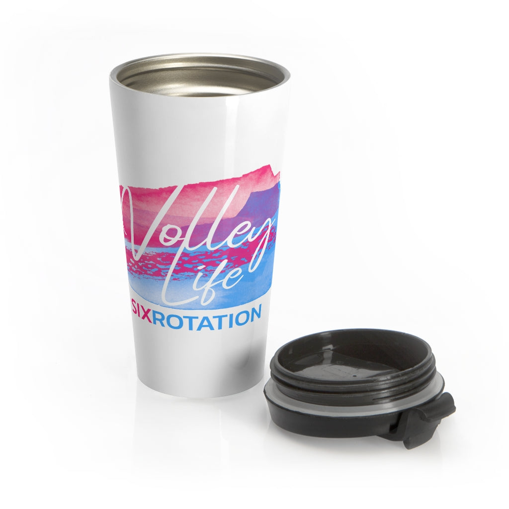 Six Rotation Volley Life Cotton Candy Stainless Steel Travel Mug