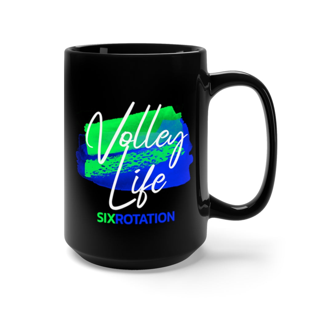 Six Rotation Volley Life Sea Black Mug 15oz