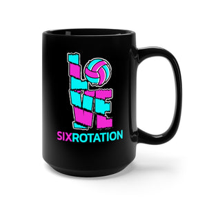 Six Rotation Volley Love Gwen Black Mug 15oz