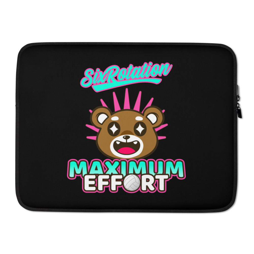 Six Rotation Volleybear Effort Laptop Sleeve