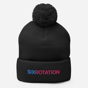 Six Rotation Basic Cotton Candy Pom-Pom Beanie