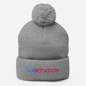 Six Rotation Basic Cotton Candy Pom-Pom Beanie