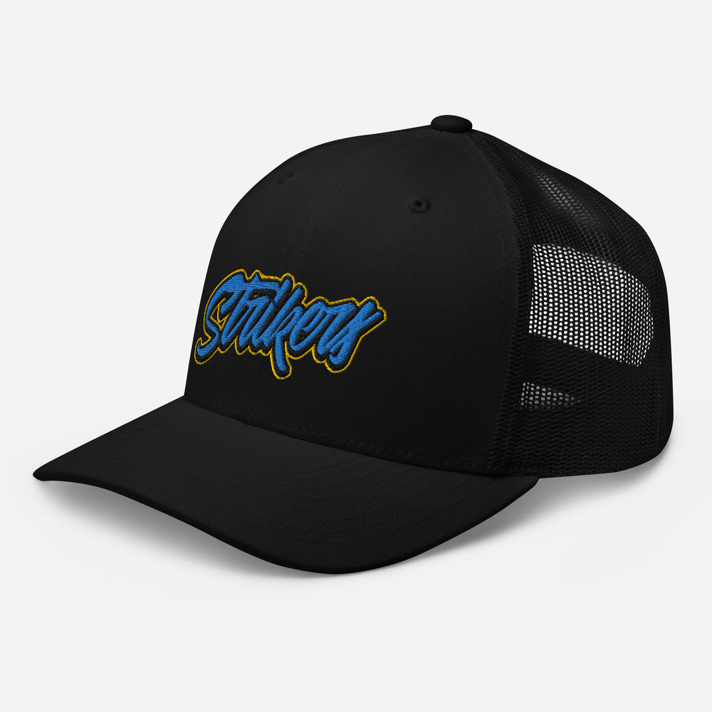 Strikers Script Classic Blue Trucker Hat