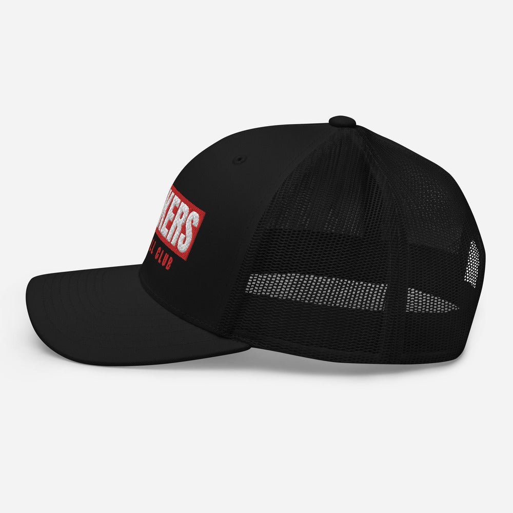 Strikers Long Block Red Trucker Hat