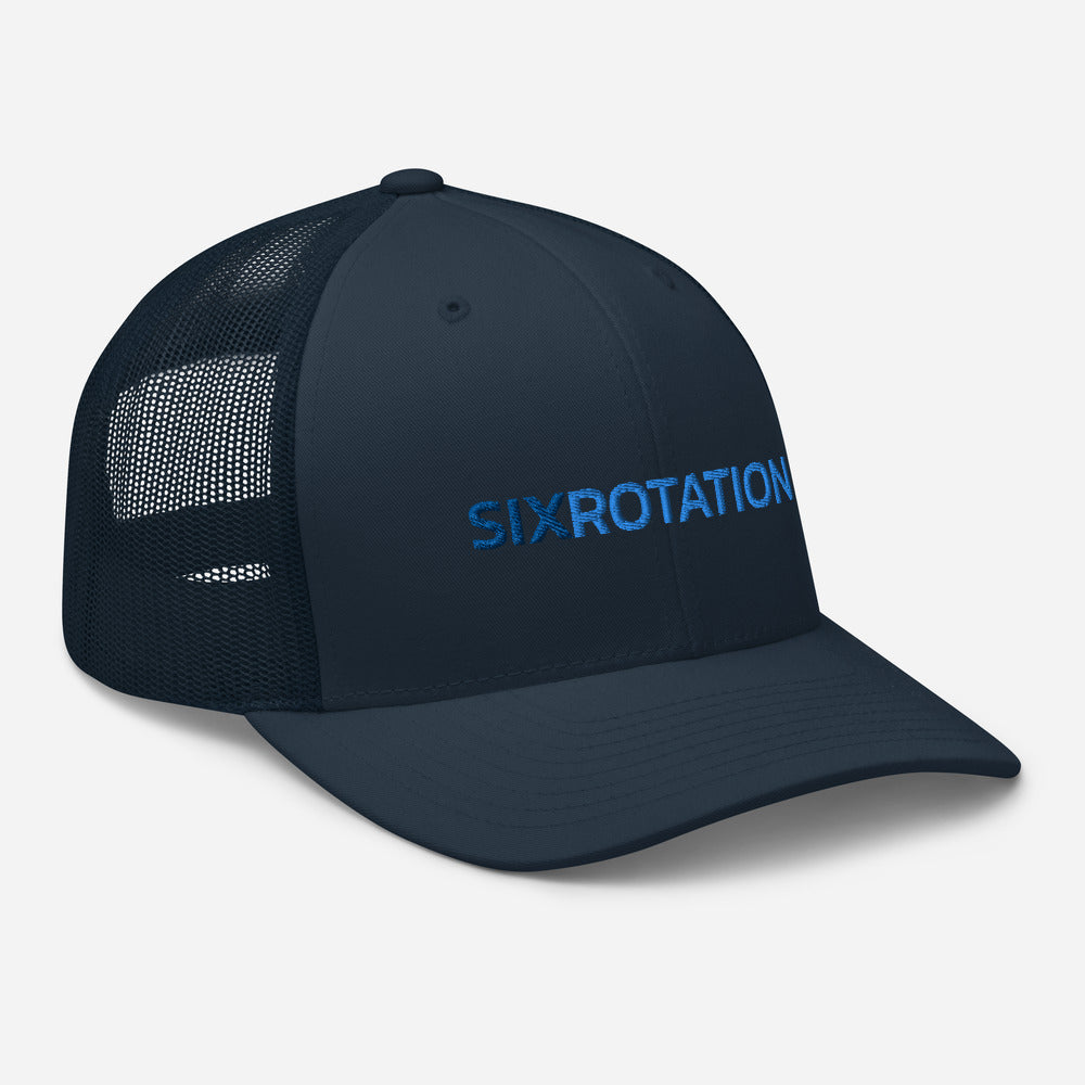 Six Rotation Basic Blue Trucker Hat