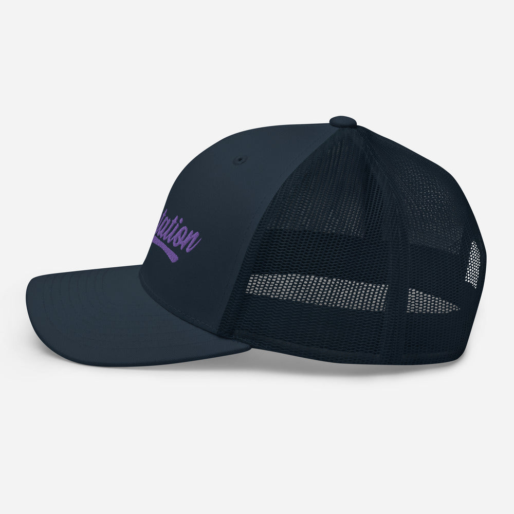 Six Rotation Swift Purple Trucker Hat