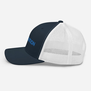 Six Rotation Basic Blue Trucker Hat