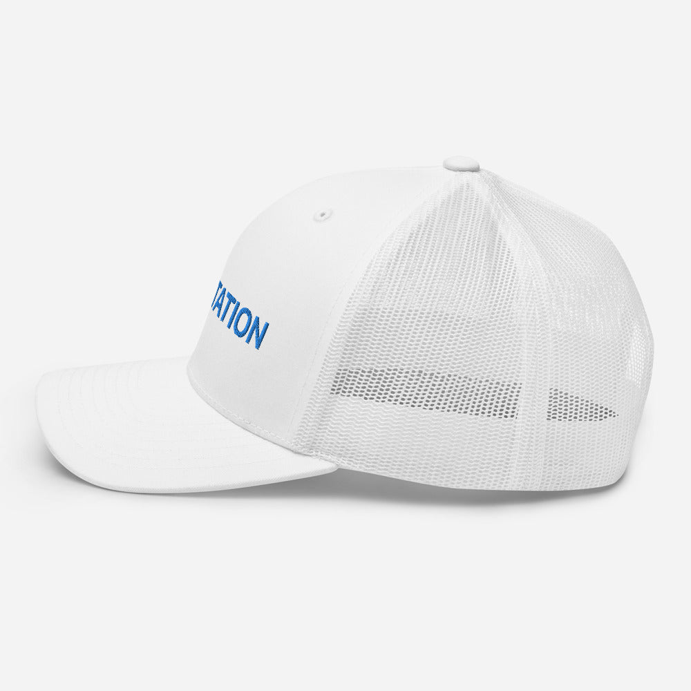 Six Rotation Basic Blue Trucker Hat