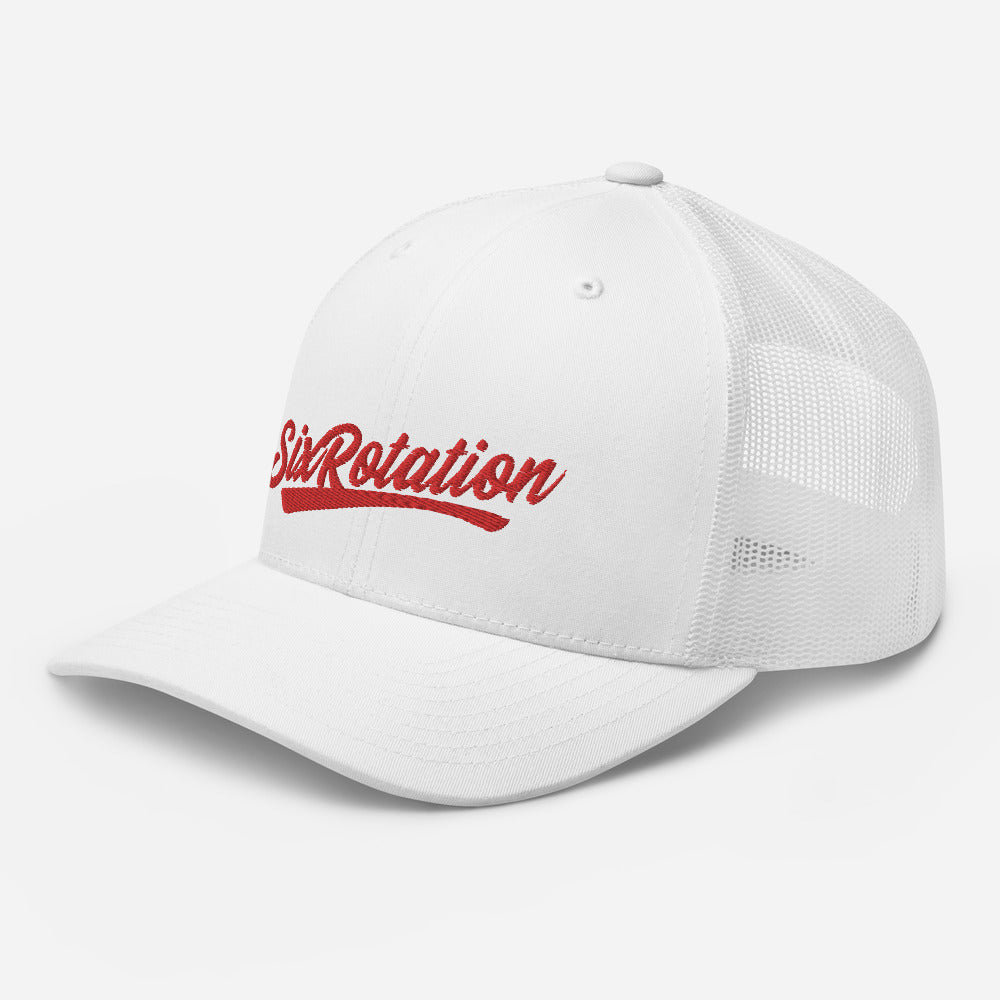 Six Rotation Swift Red Trucker Hat