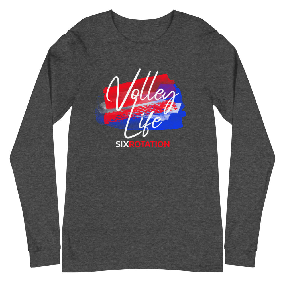 Six Rotation Volley Life Unisex Long Sleeve Tee