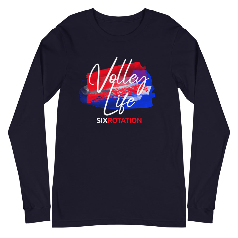 Six Rotation Volley Life Unisex Long Sleeve Tee