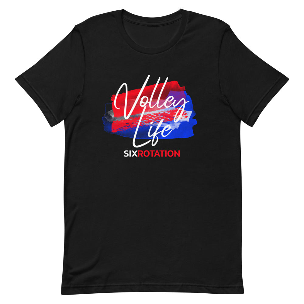 Six Rotation Volley Life USA Short-Sleeve Unisex T-Shirt